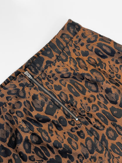 Leopard Print Jacquard Mini Skirt