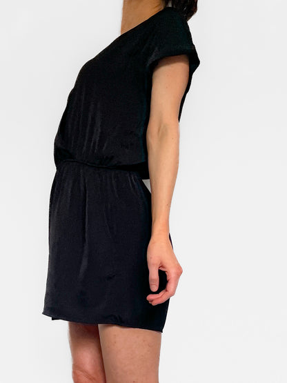 Satin Playsuit in Black