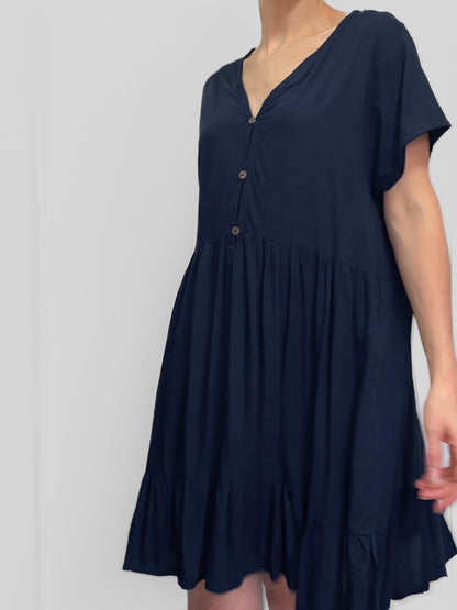 Handmade Navy Babydoll Dress