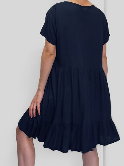 Handmade Navy Babydoll Dress