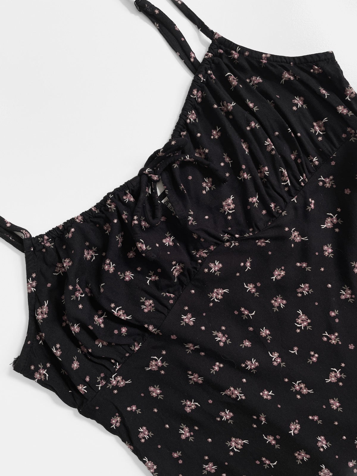 Black Ditsy Floral Babydoll Dress