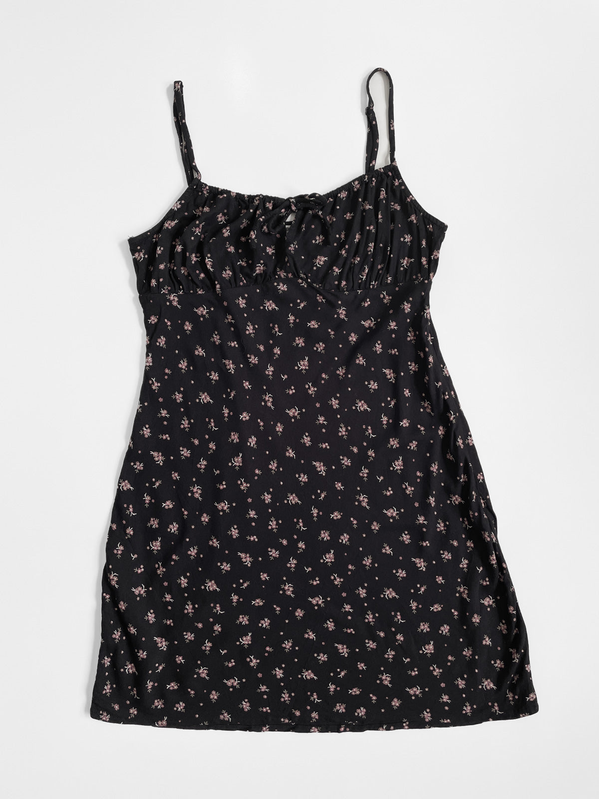 Black Ditsy Floral Babydoll Dress