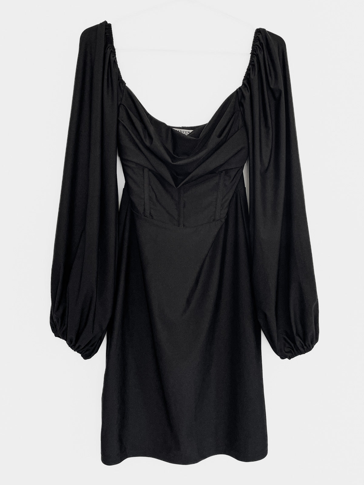 Black Long Sleeve Corset Mini Dress