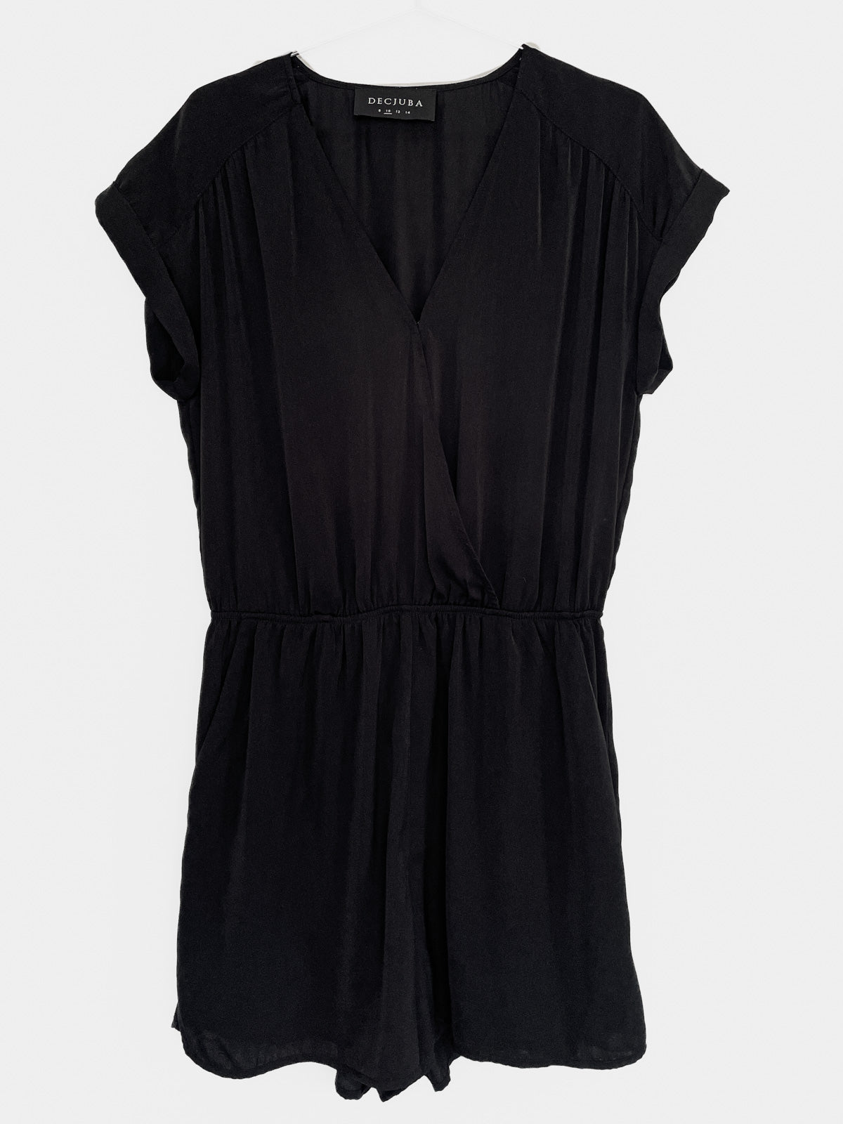 Satin Playsuit in Black