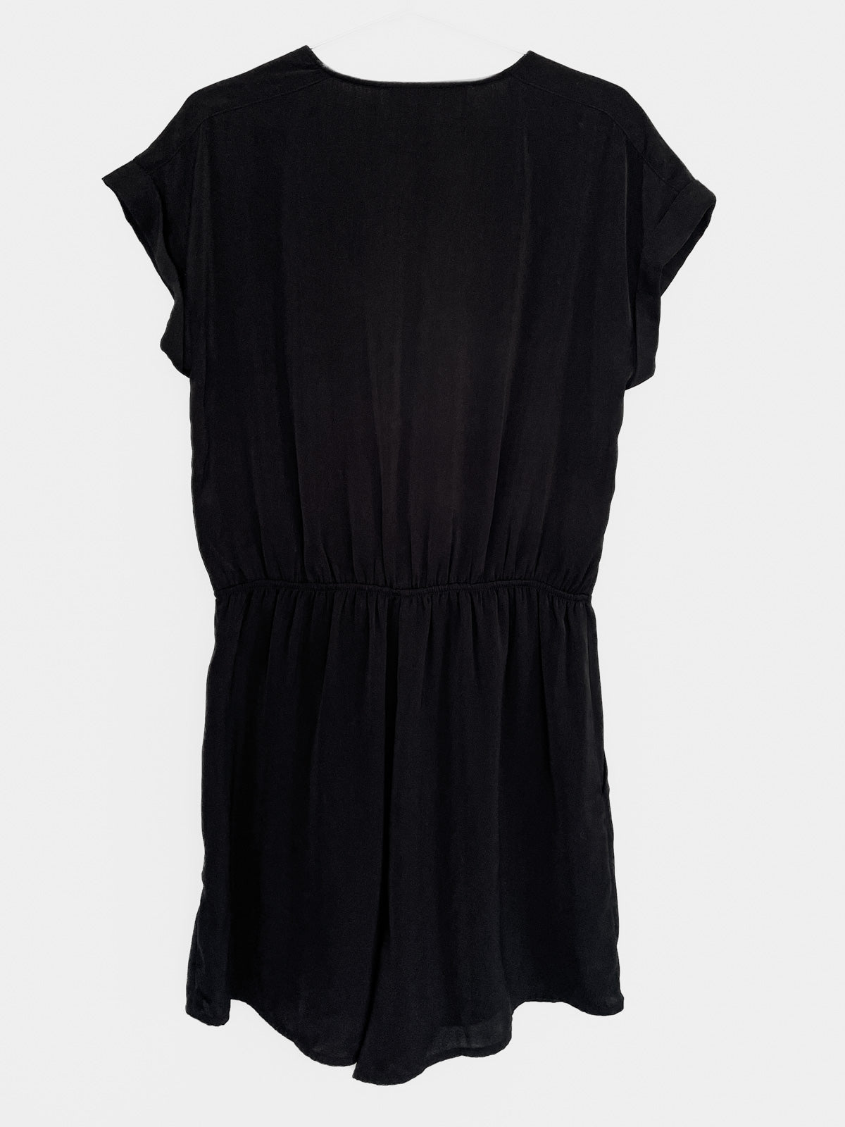 Satin Playsuit in Black