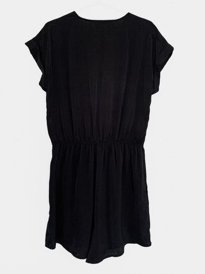 Satin Playsuit in Black
