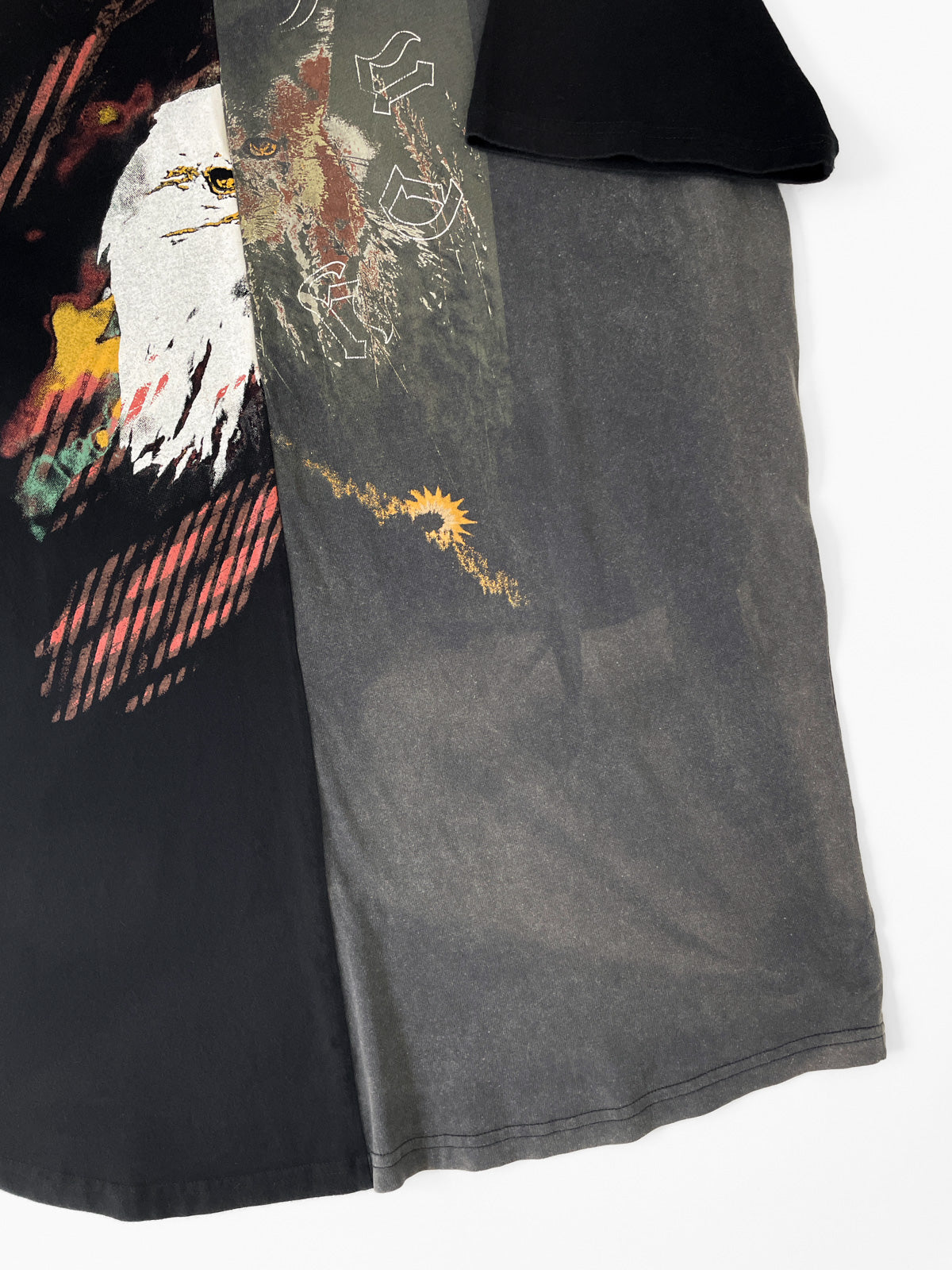Spliced Wolf & Eagle Black and Charcoal Tall Tee / T-Shirt Dress