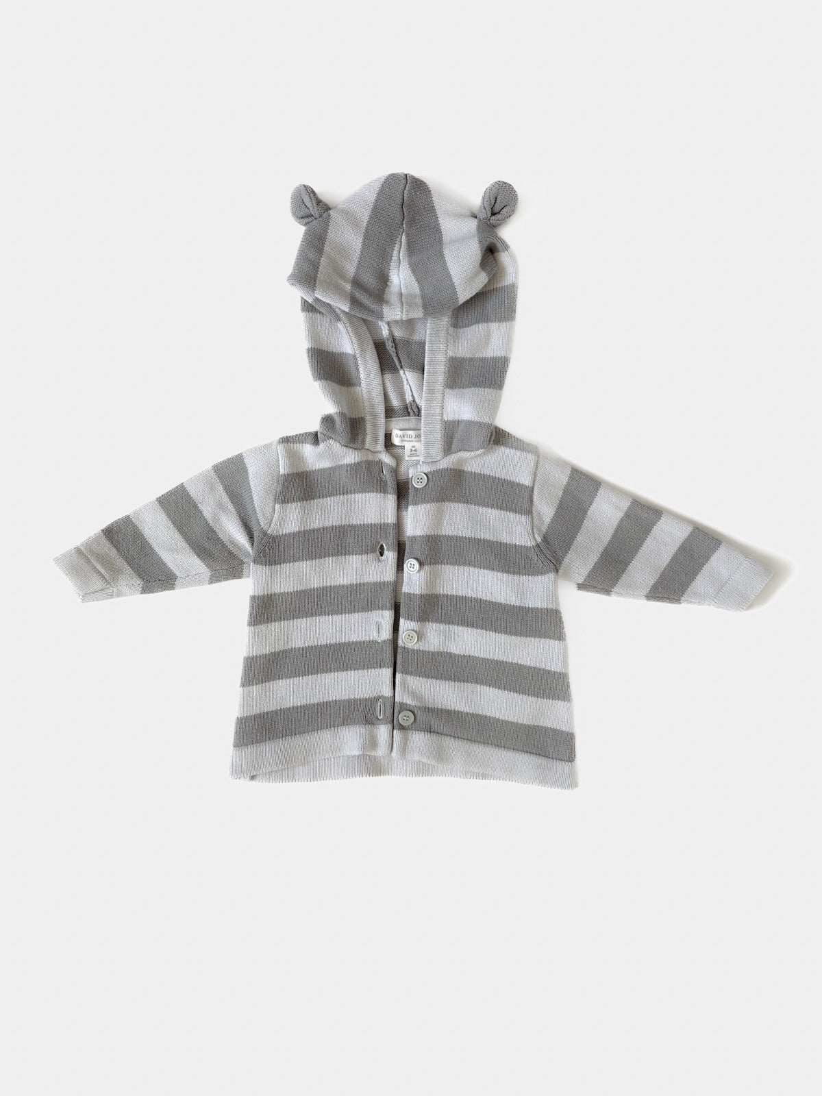 Organic Cotton Grey Stripe Zip Up Kids Hoodie