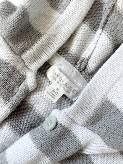 Organic Cotton Grey Stripe Zip Up Kids Hoodie