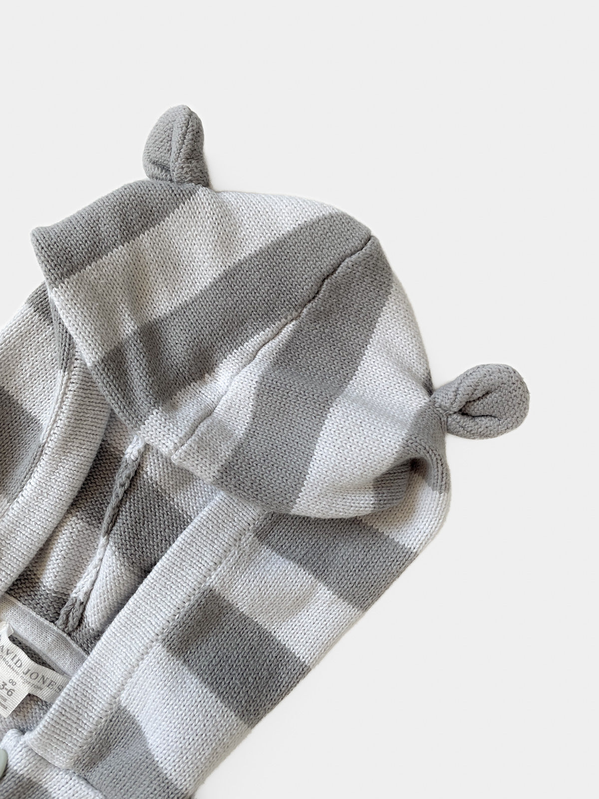 Organic Cotton Grey Stripe Zip Up Kids Hoodie