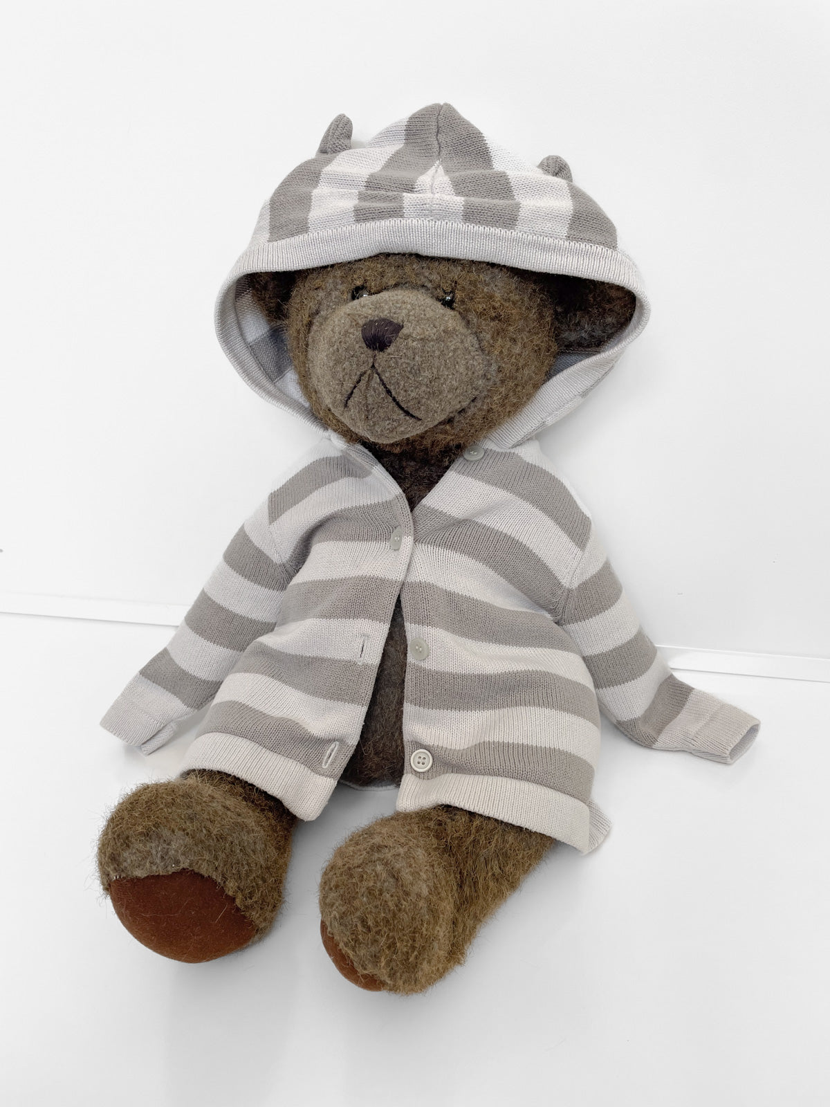 Organic Cotton Grey Stripe Zip Up Kids Hoodie