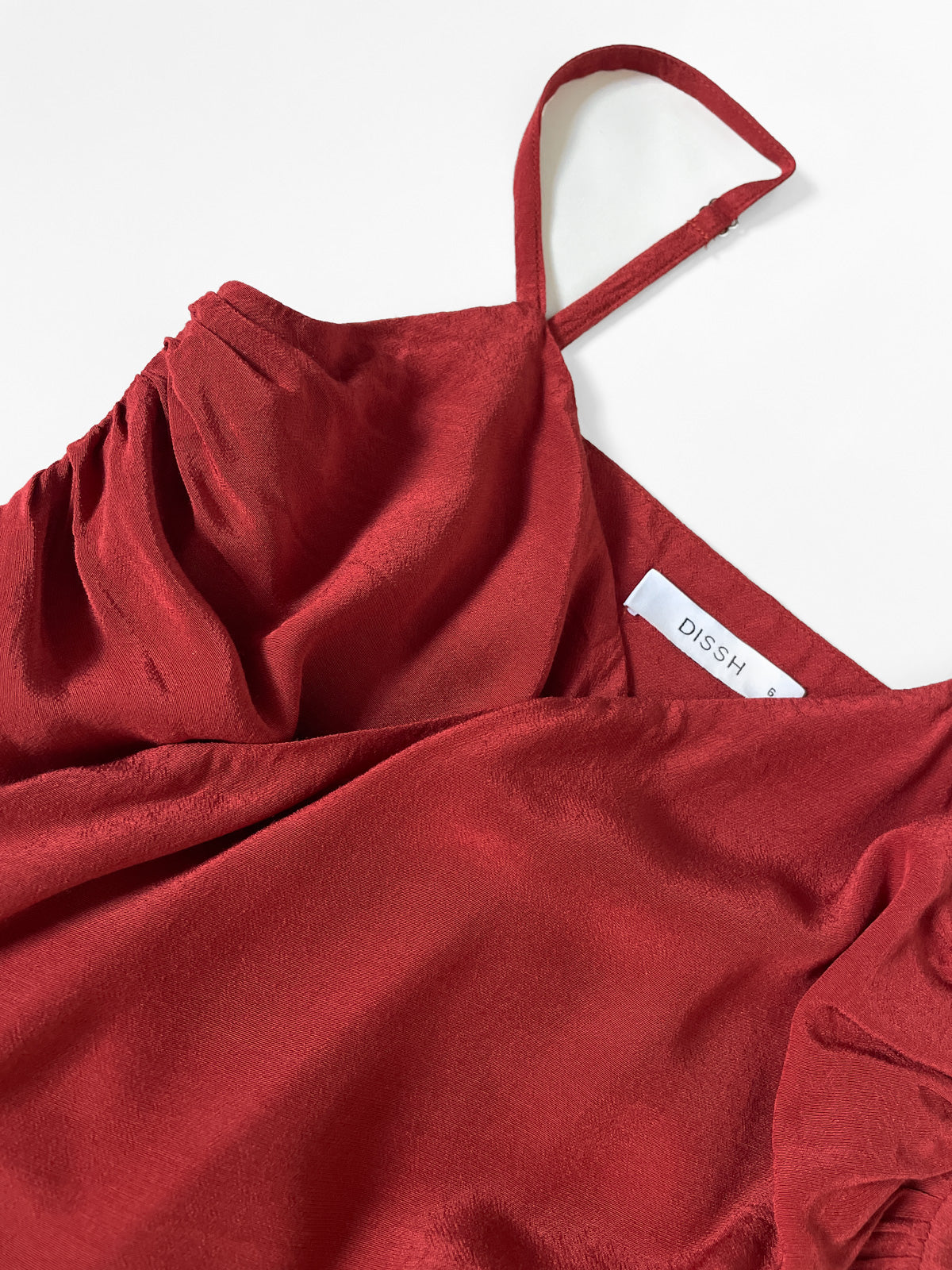 Rust Red Silky Wrap Around Tie Up Cami Top