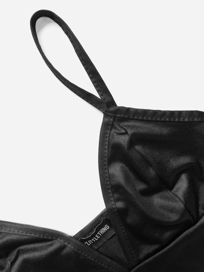 Leather Look Crop Bralette Top