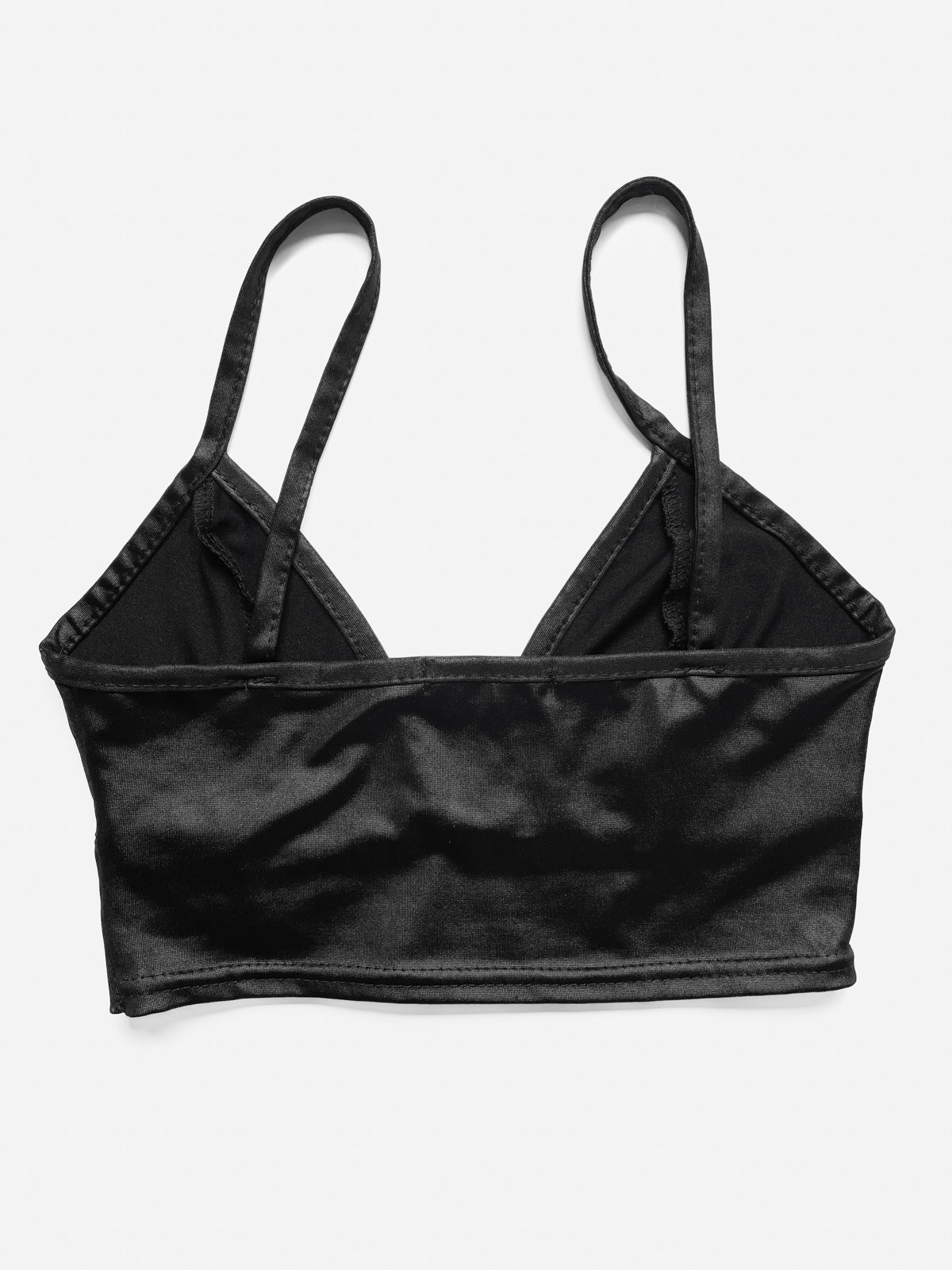 Leather Look Crop Bralette Top