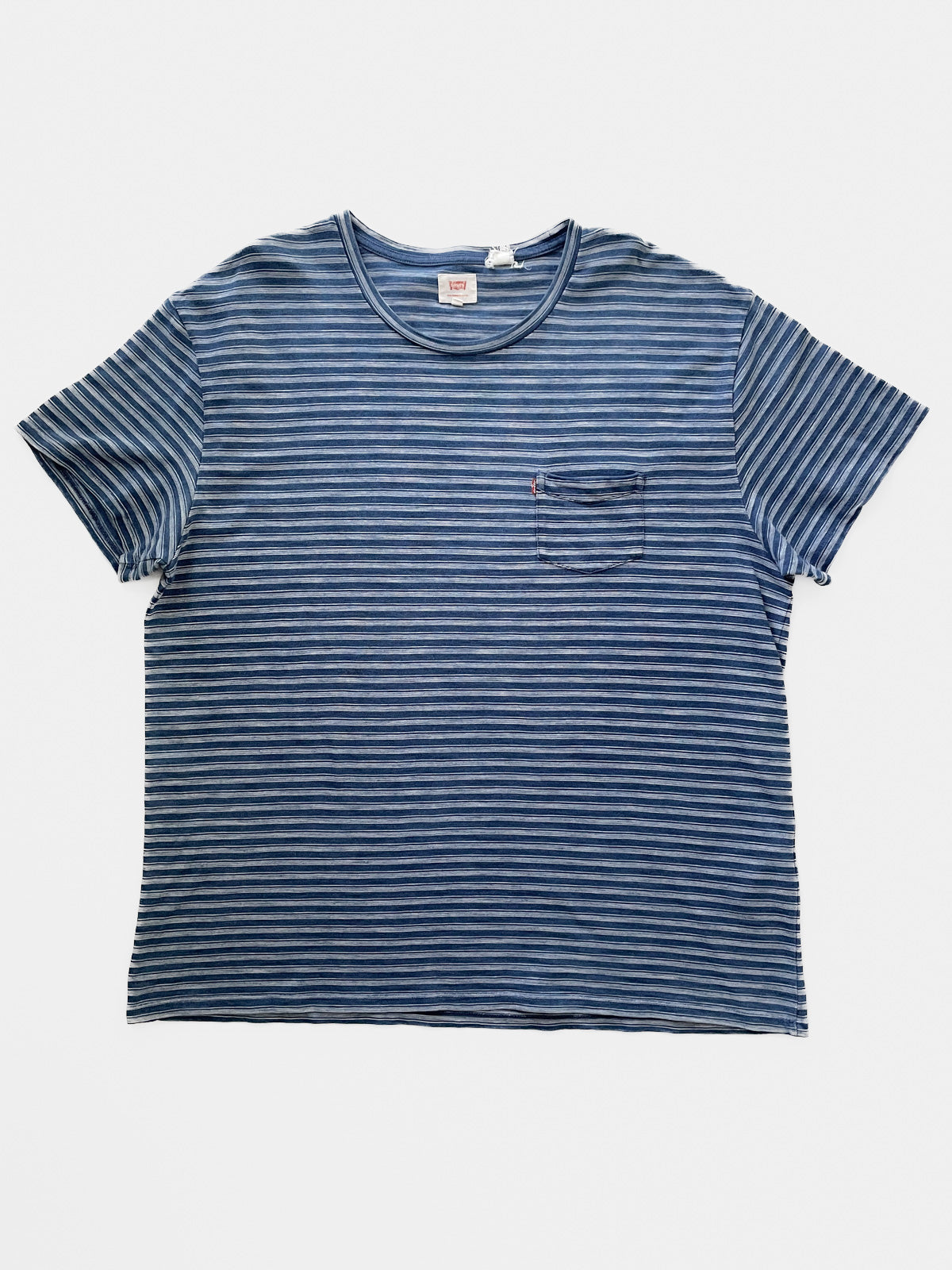 Levi's Heavy GSM Knit Stripe Tee in Blue & White