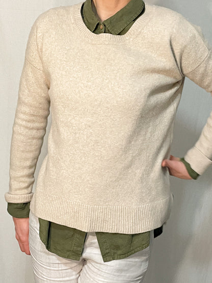 Oatmeal Wool & Cashmere Knit Jumper