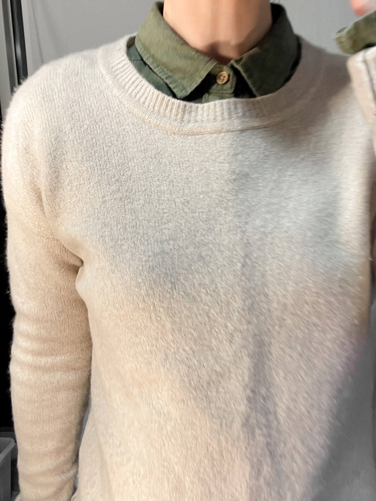 Linen Blend Khaki Button Up Shirt