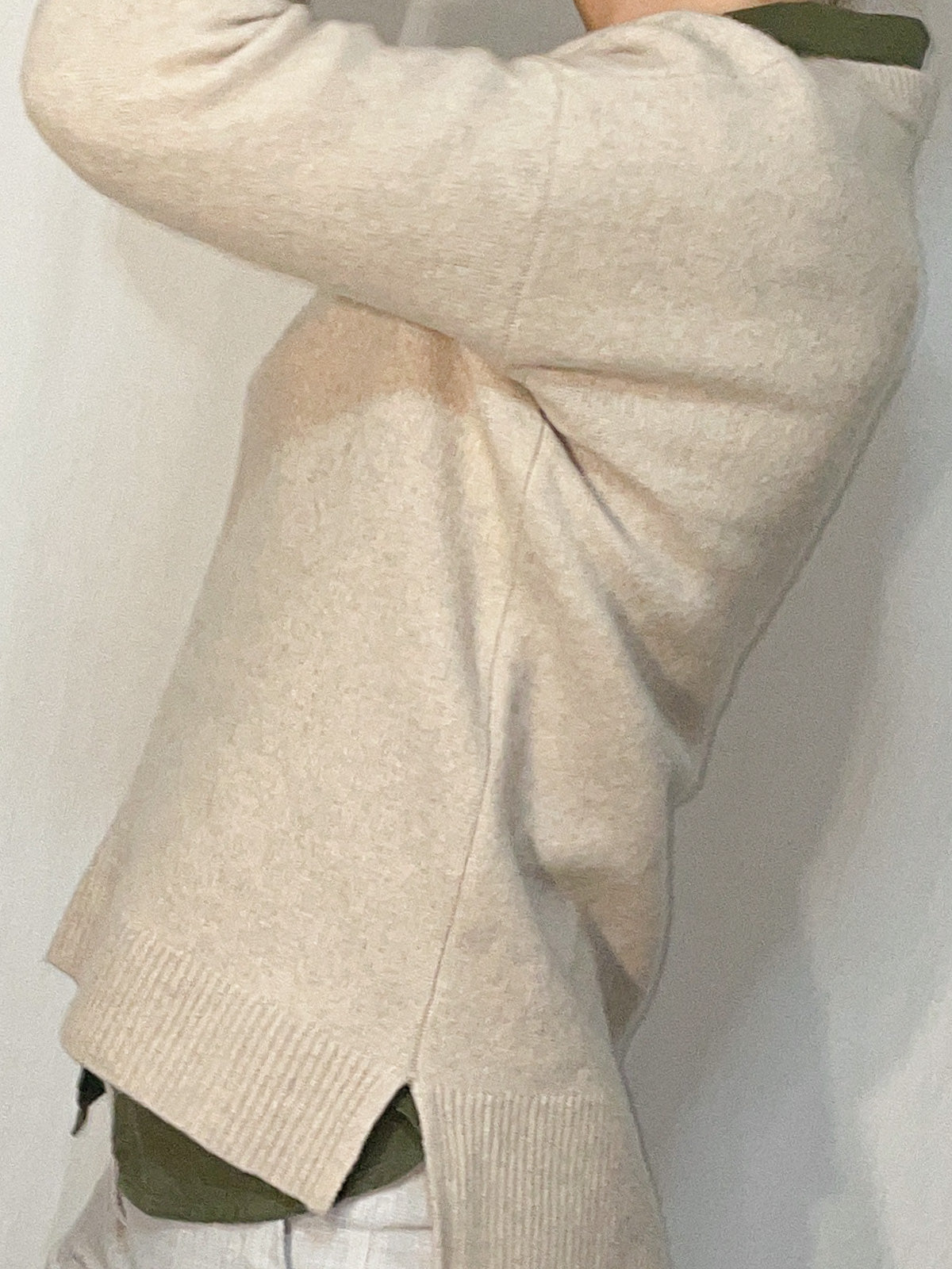 Oatmeal Wool & Cashmere Knit Jumper