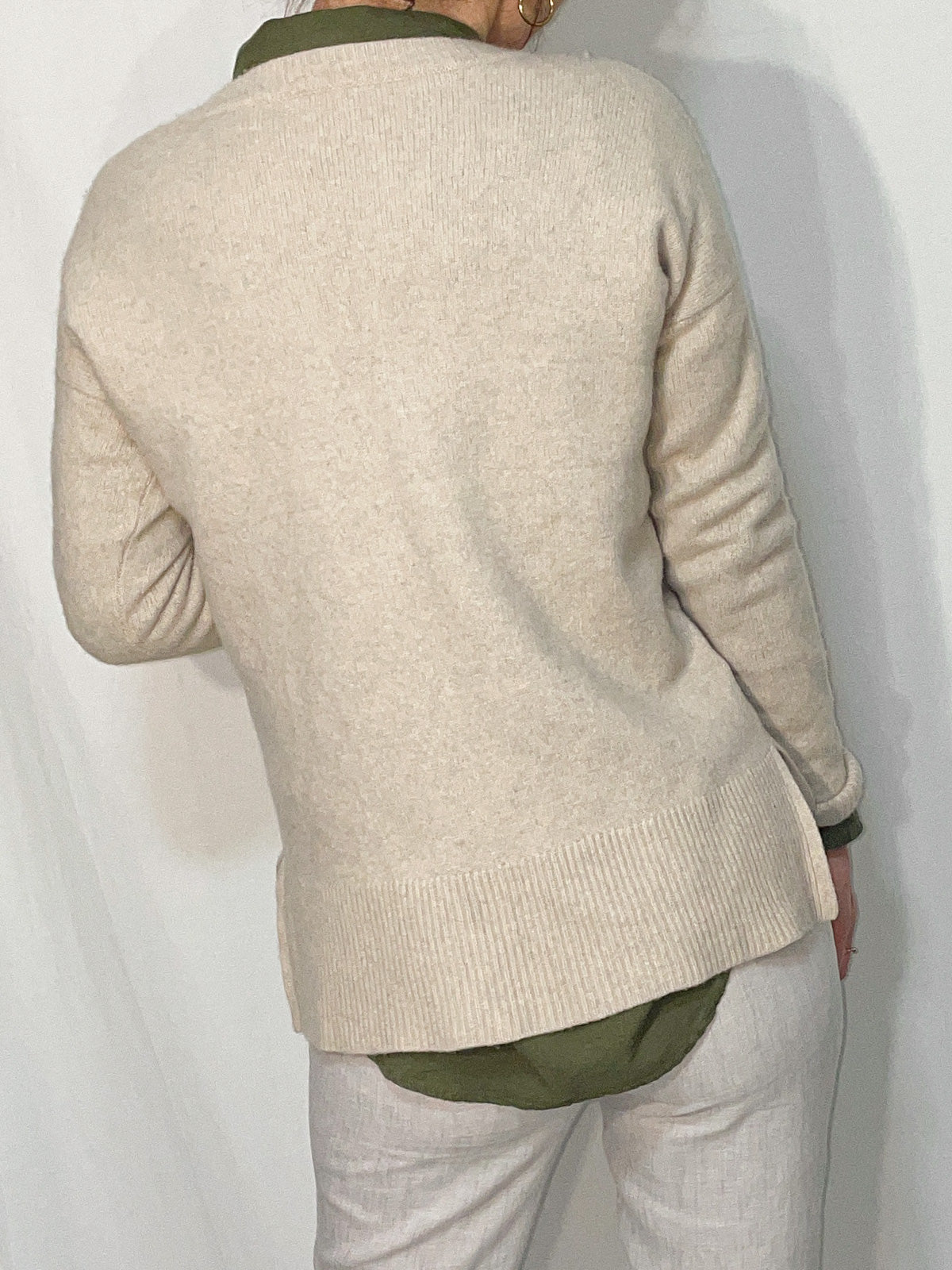 Oatmeal Wool & Cashmere Knit Jumper