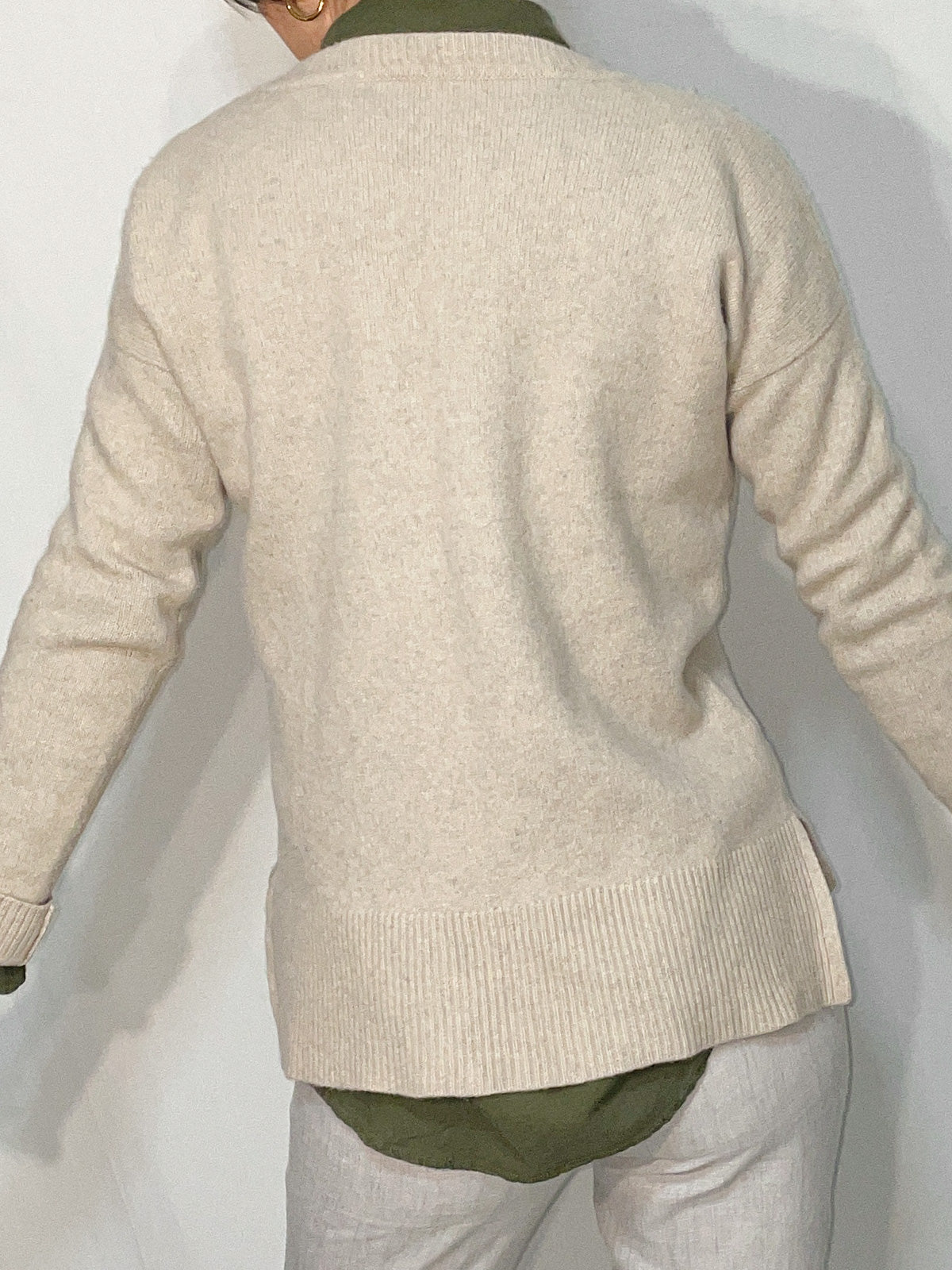 Oatmeal Wool & Cashmere Knit Jumper