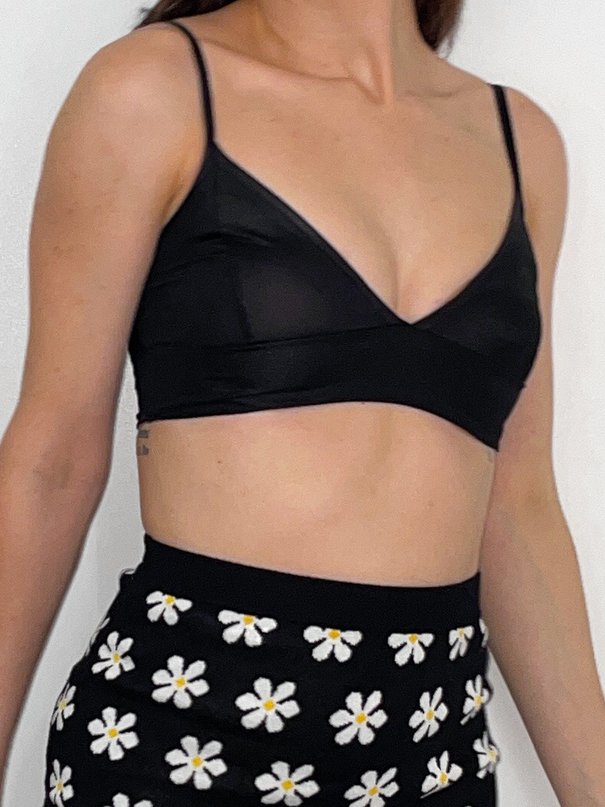 Leather Look Crop Bralette Top