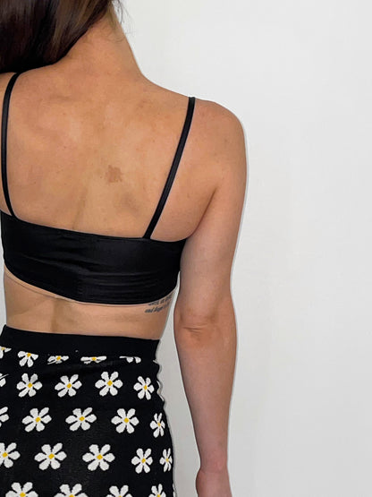 Leather Look Crop Bralette Top