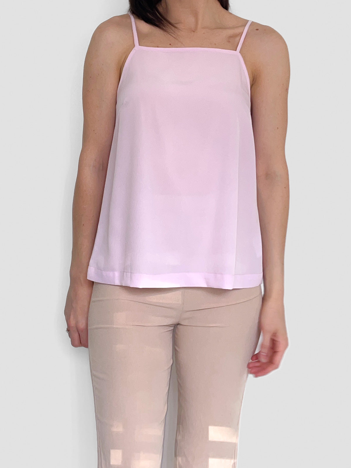 Lilac Crepe Square Neck Split Button Back Camisole