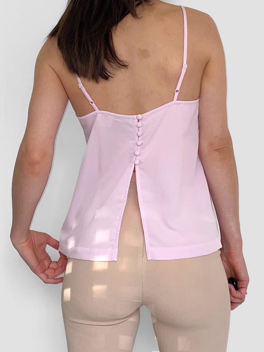 Lilac Crepe Square Neck Split Button Back Camisole