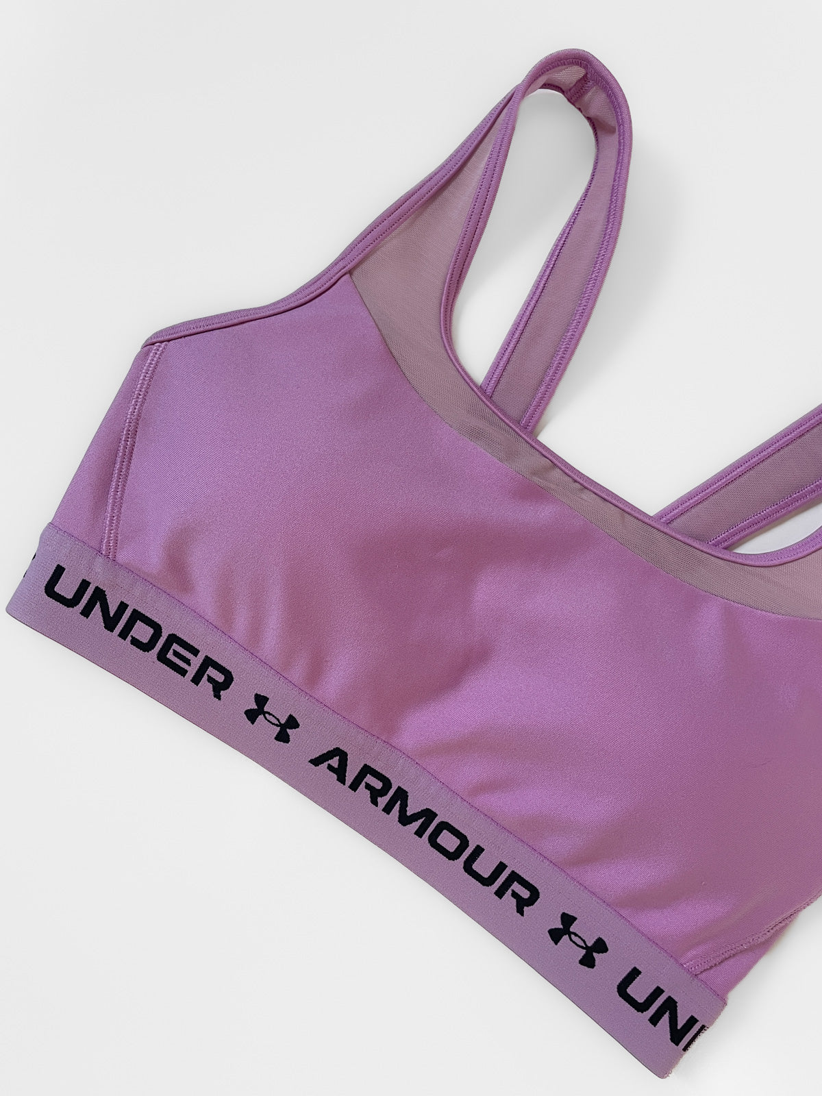 Lilac Mesh Accent Sports Bra Crop Top