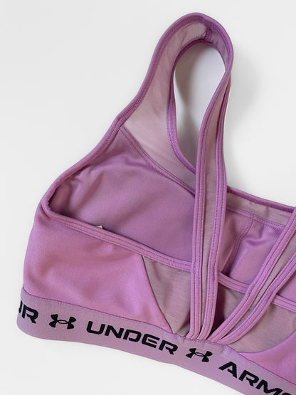 Lilac Mesh Accent Sports Bra Crop Top