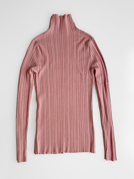 Peach Pink Ribbed Skivvy