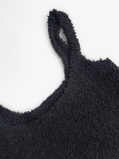 Cozy Knit Tank Top in Black