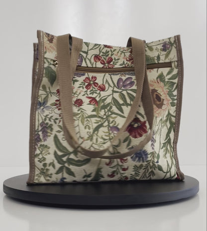 Garden Floral Jacquard Tapestry Handbag